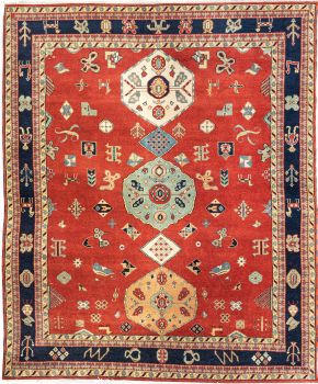 Hand Knotted Kazak Rug 8' X 10'