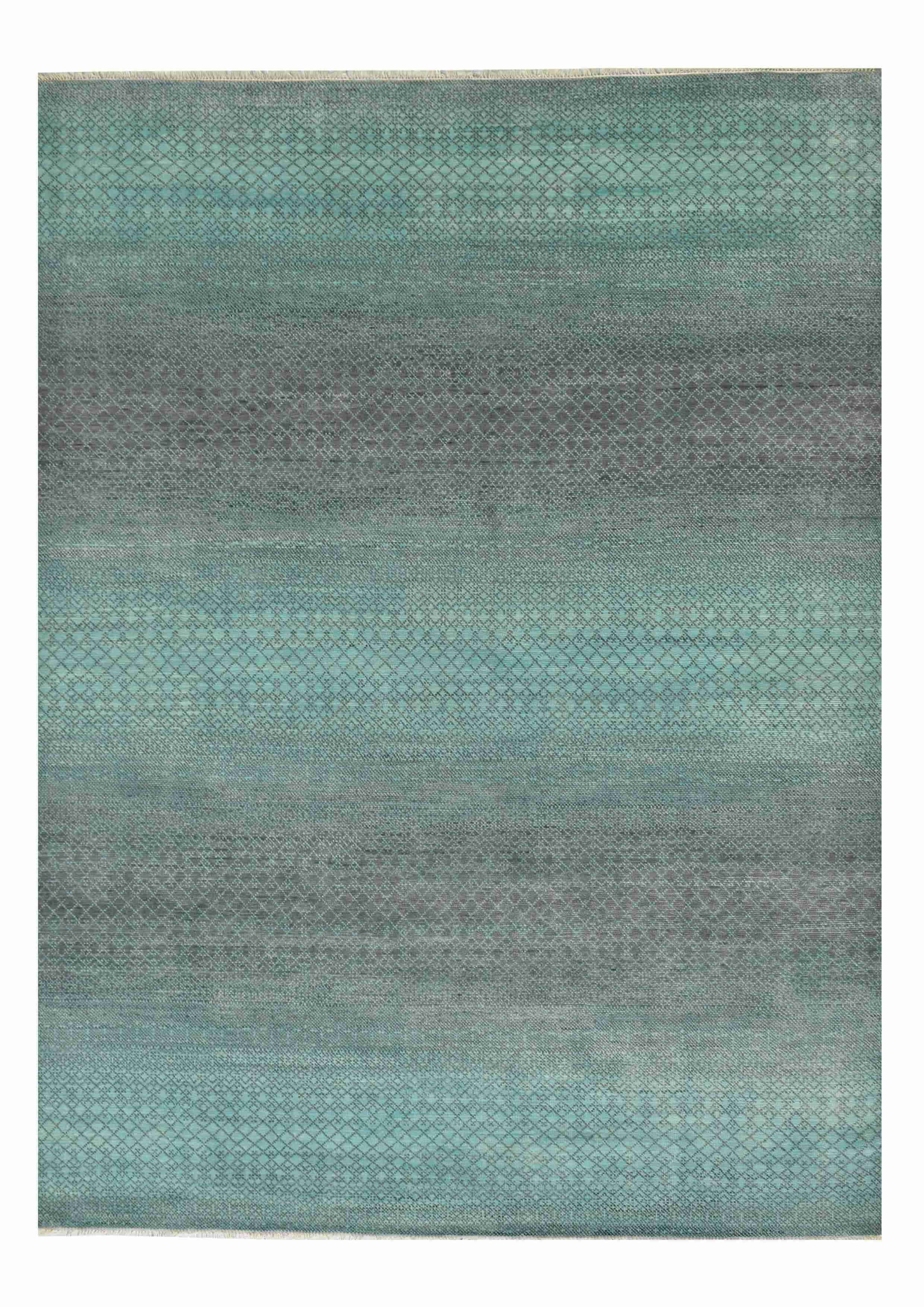Modern 5/5 Rug 9.0 x 12.3 Tourquise Charcoal - Design GHM75