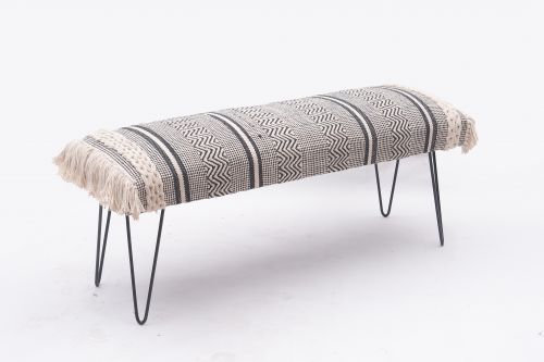 AD-5 UPHOLSTERED BENCH WITH IRON LEGS