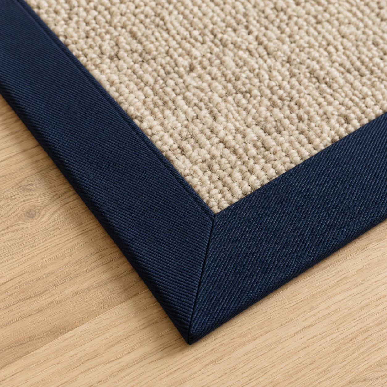 Close-up of wide fabric border on a carpet edge