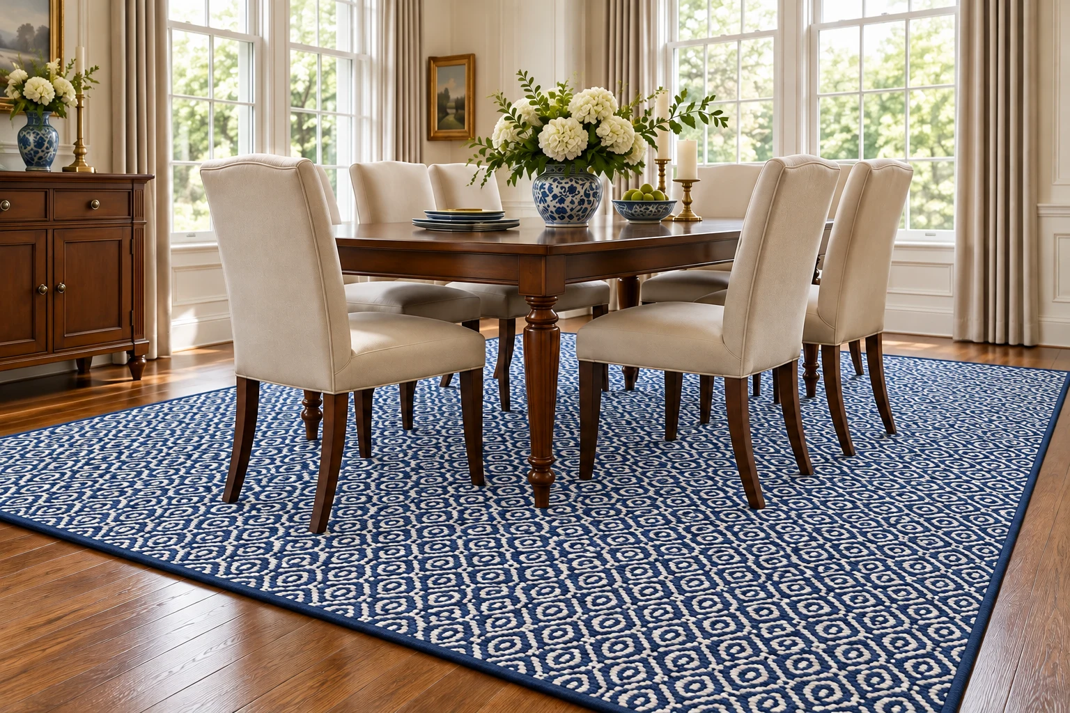 SM-5154 · Fabricated Rug design inspiration in a luxury New England home