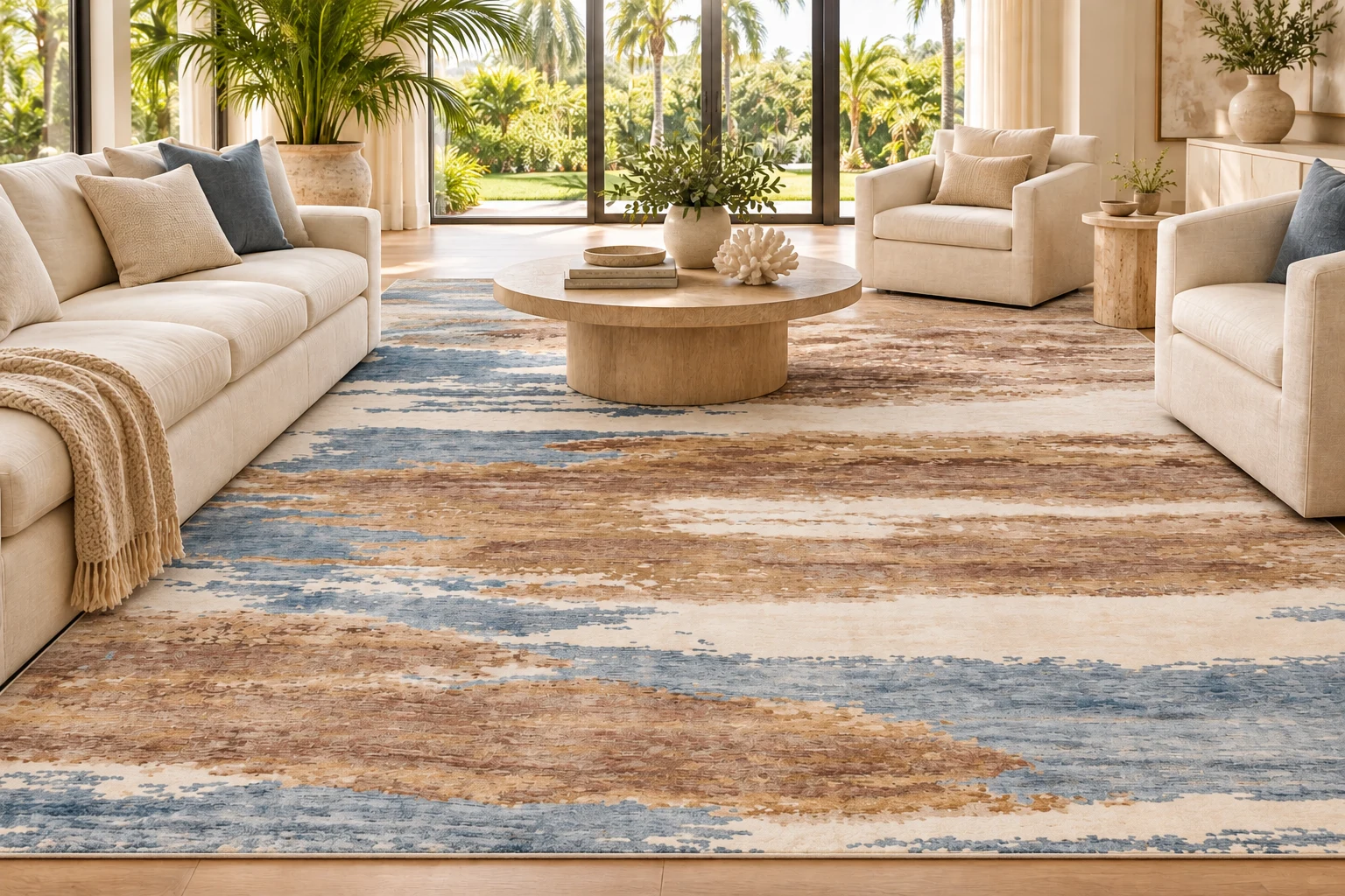 In-stock design SM-404 rug in an elegant living room